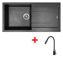 Sinks AMANDA 990 Metalblack + ELASTA S černá matná 